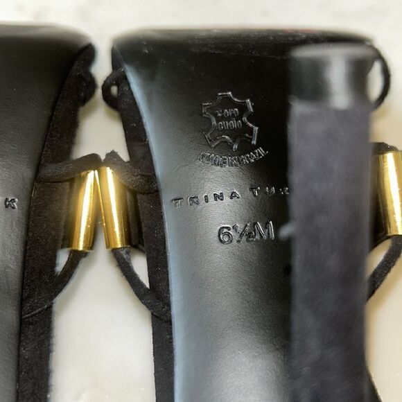 Trina Turk black suede stiletto heels size 6.5 - Picture 8 of 8